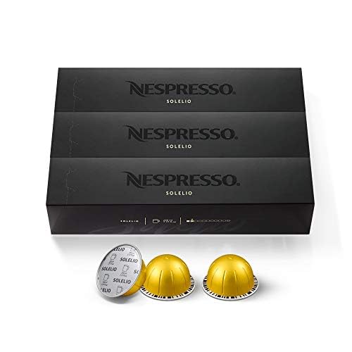 Nespresso Capsules Vertuo, Solelio, Mild Roast Coffee, 30-Count Coffee Pods, Brews 7.8 oz