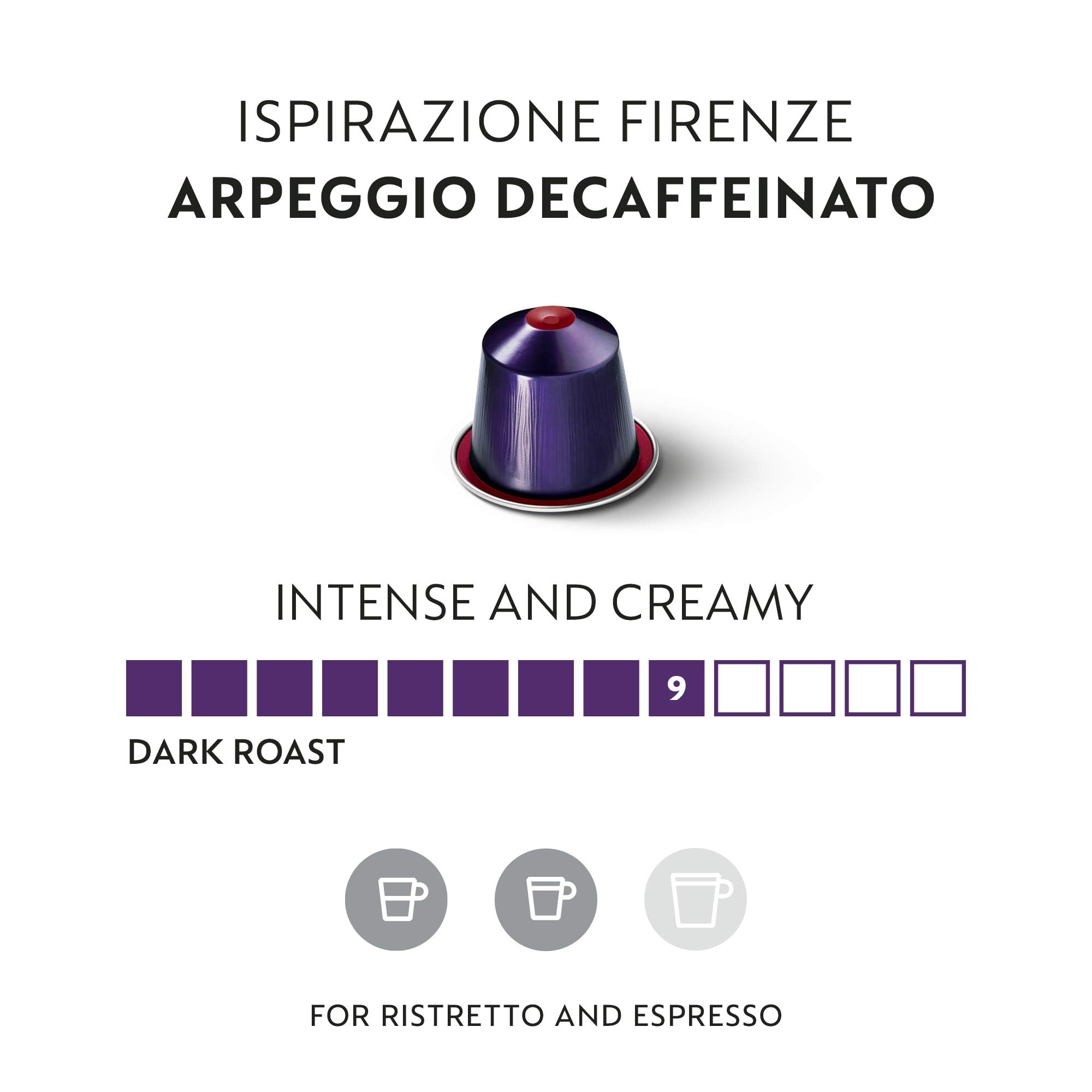 Nespresso Capsules Original, Arpeggio Decaffeinato, Dark Roast Espresso Coffee, 50-Count Espresso Coffee Pods