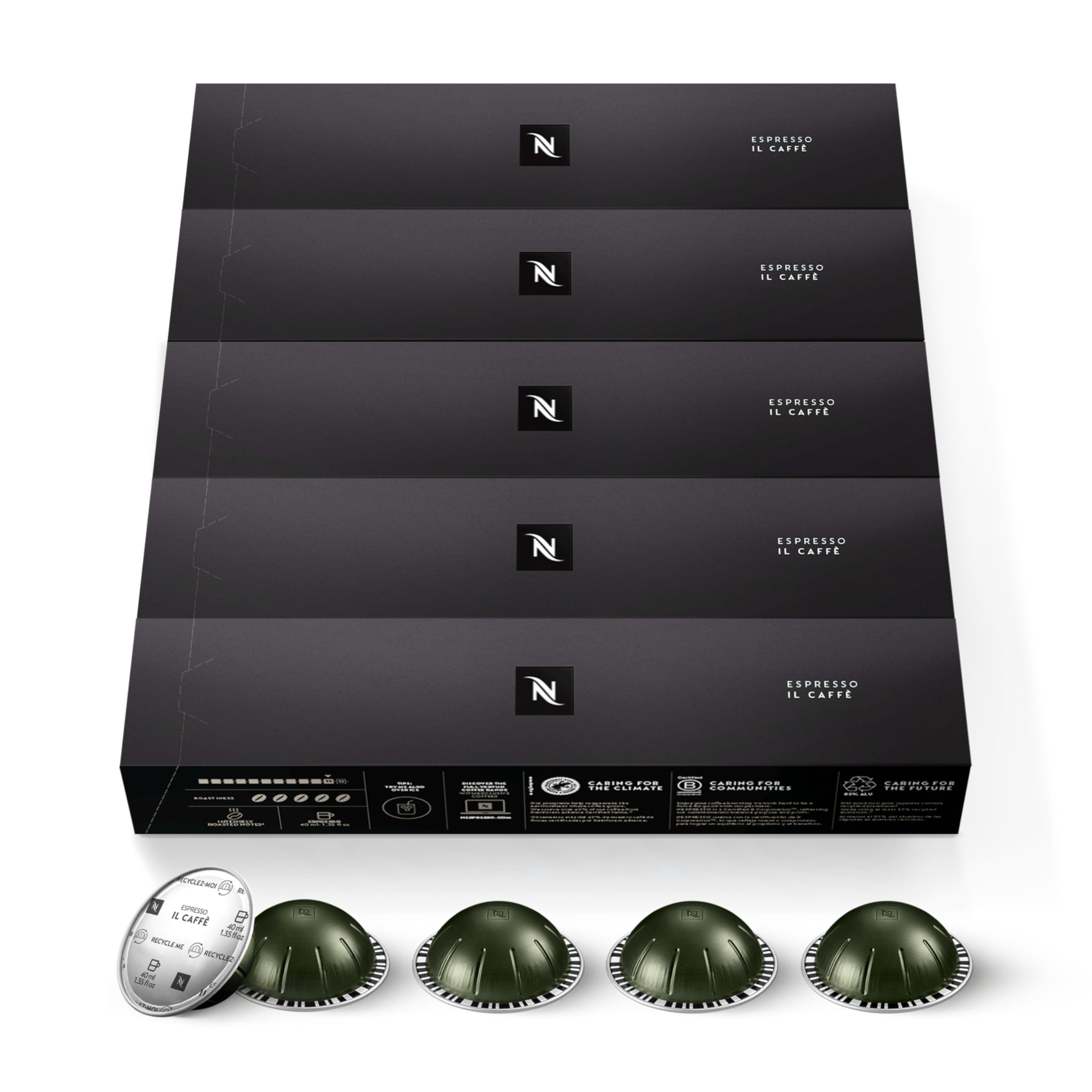 Nespresso Capsules Vertuo, Il Caffe, 50-Count Espresso Pods, Brews 1.35 oz.