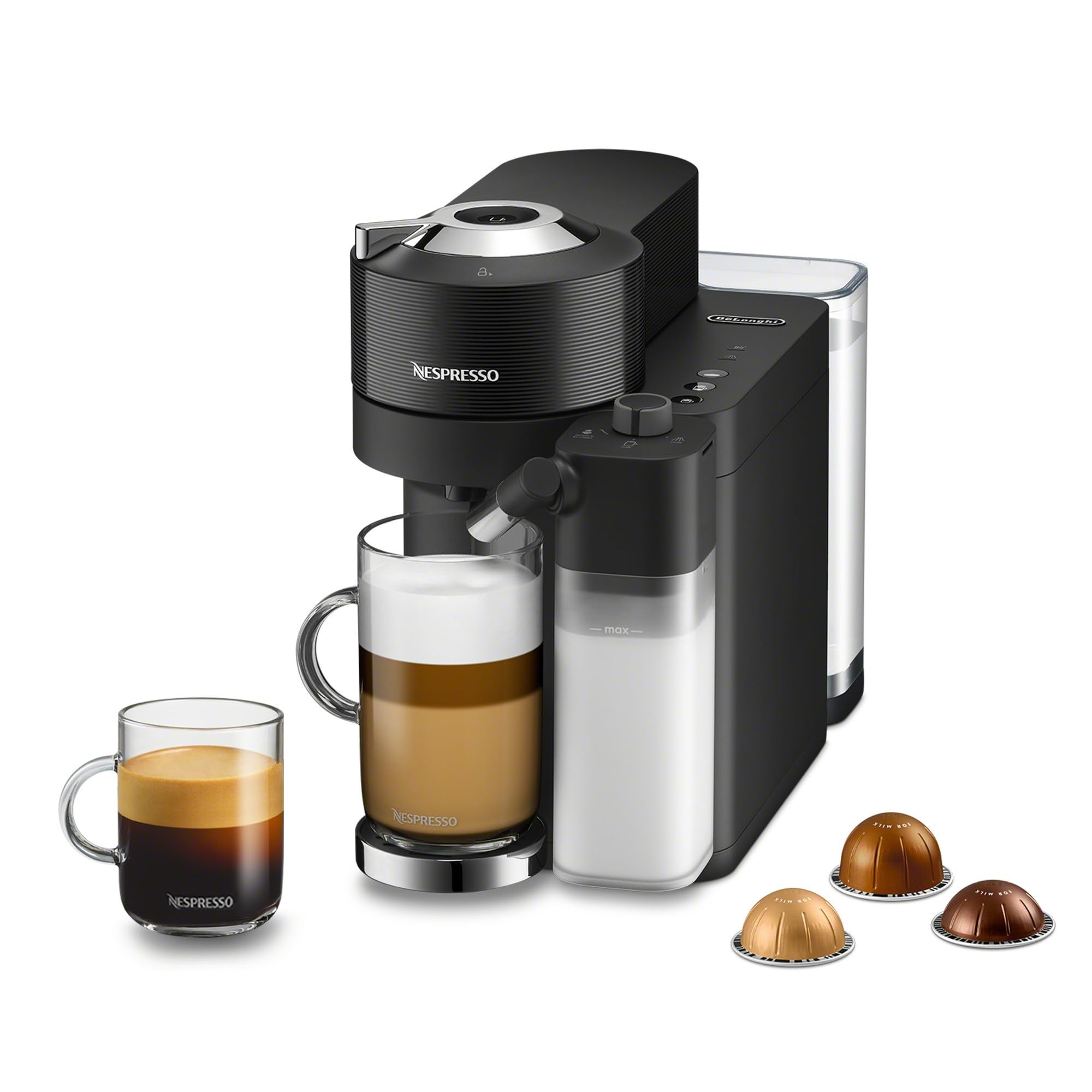 Nespresso Vertuo Lattissima Coffee and Espresso Maker by De'Longhi, Matte Black & Glossy