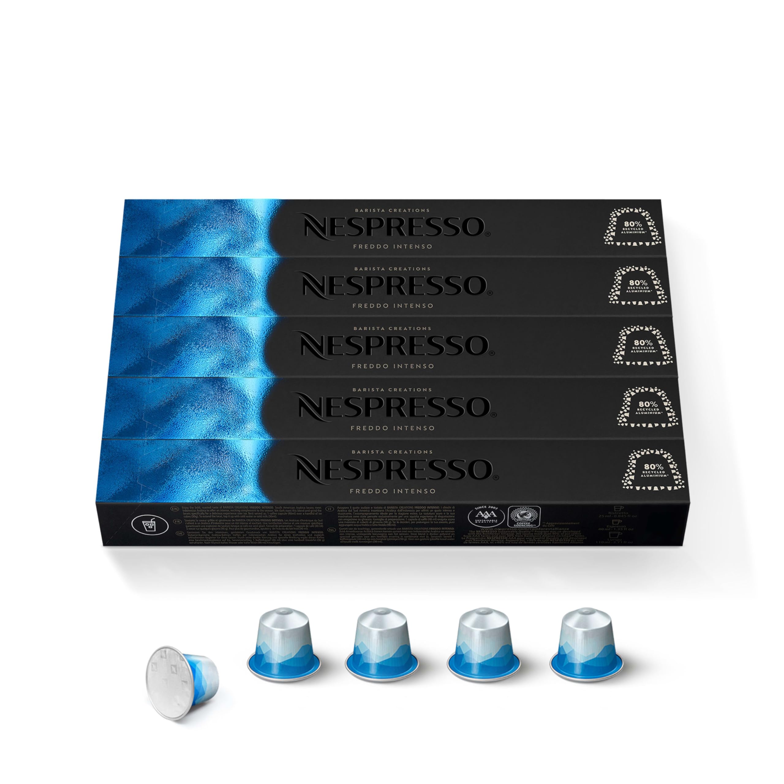 Nespresso Capsules Original, Freddo Intenso, 50-Count Espresso Coffee Pods, Brews 1.35oz.
