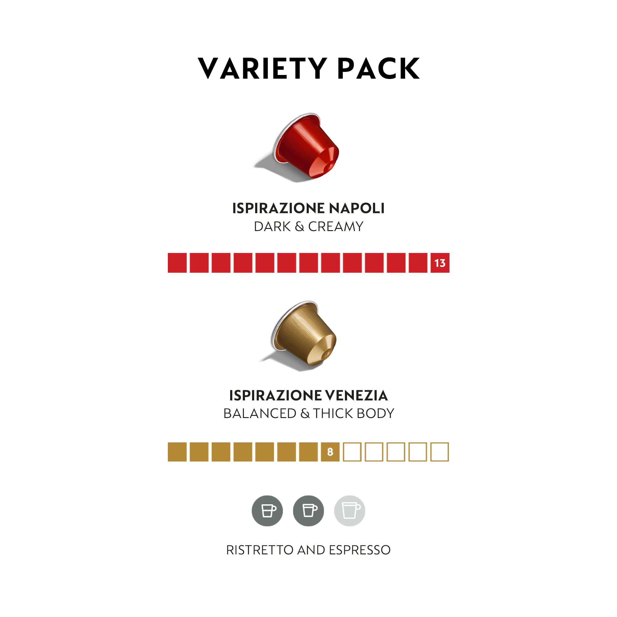 Nespresso Capsules Original Line, Variety Pack, Napoli and Venezia Espresso Coffee, 50 Count Espresso Coffee Pods