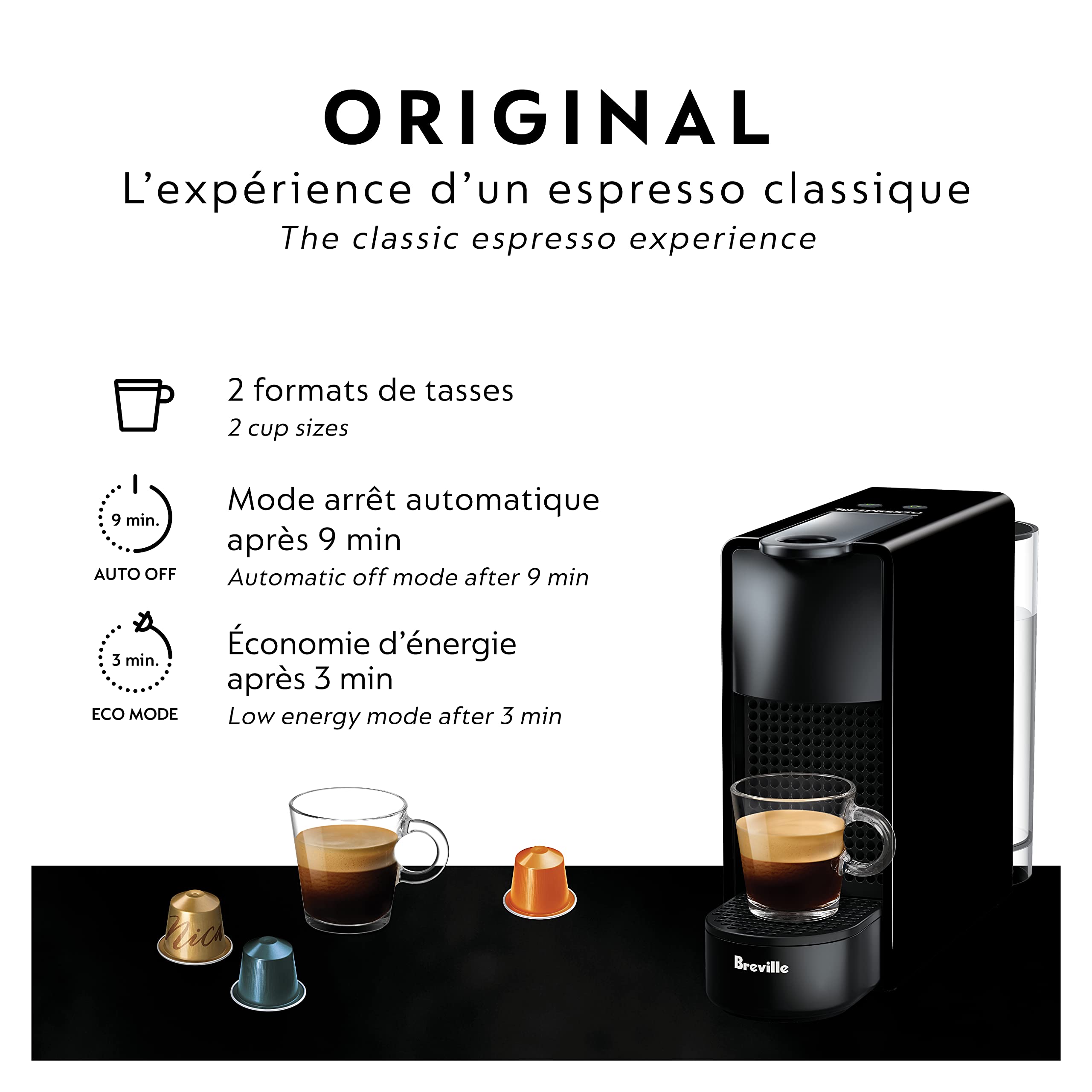 Nespresso Essenza Mini Espresso Machine by Breville, Piano Black