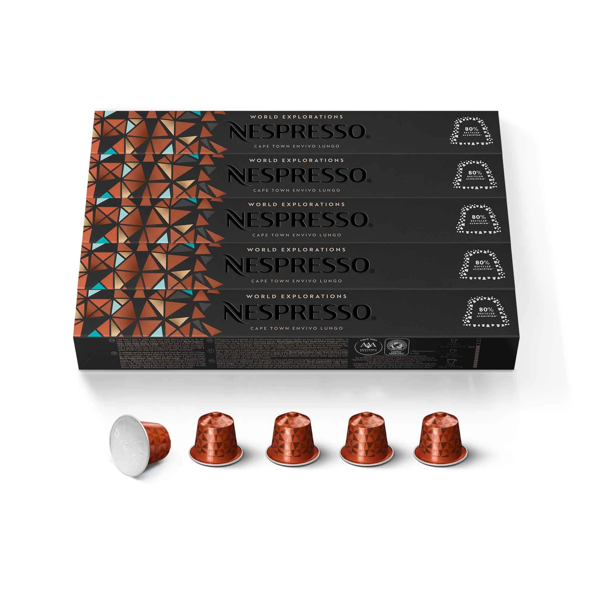 Nespresso Capsules OriginalLine, Lungo, Dark Roast Espresso Coffee Pods, 50 Count Pods
