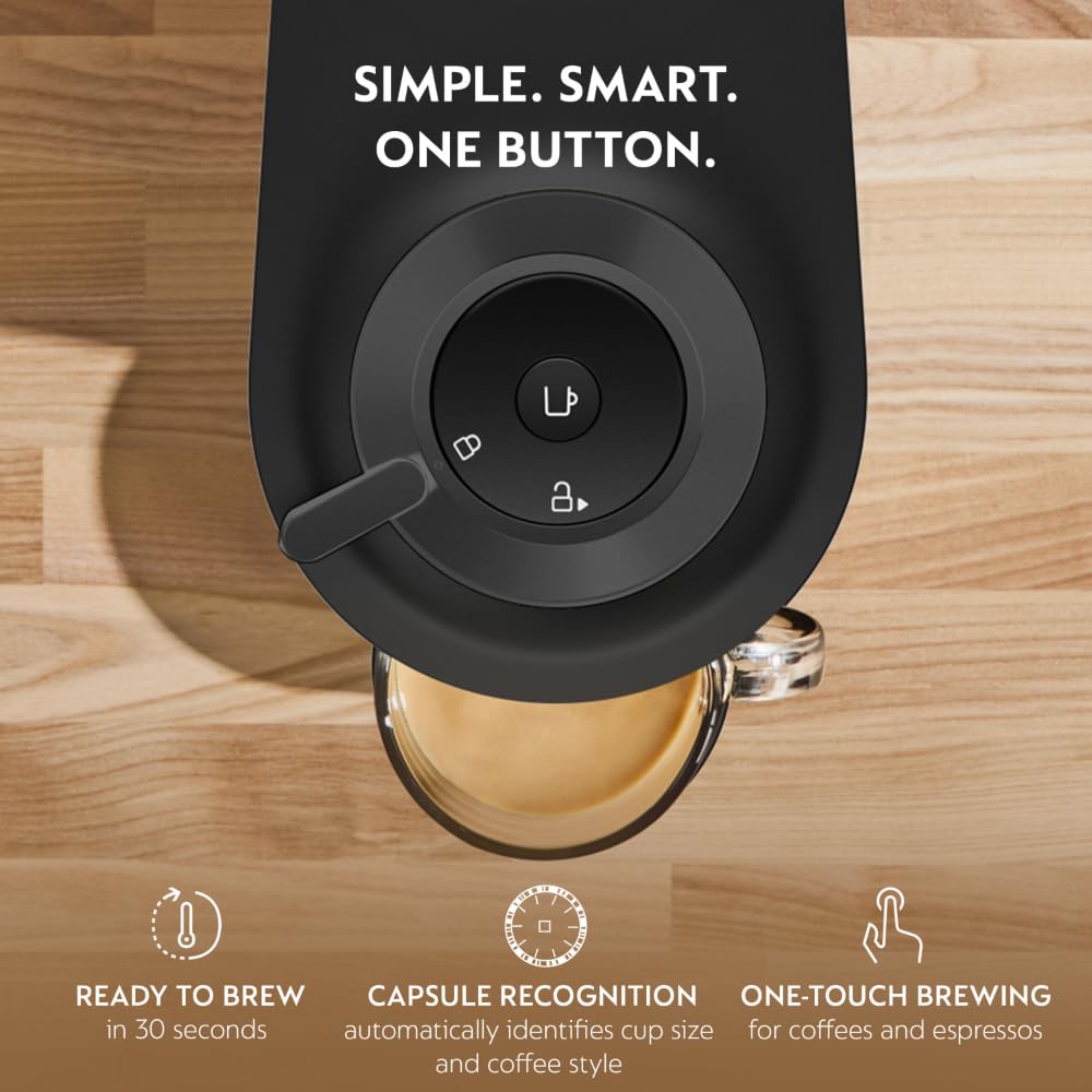 Nespresso Vertuo Pop+ Coffee and Espresso Maker by De'Longhi, Black Matte with Dark Chrome