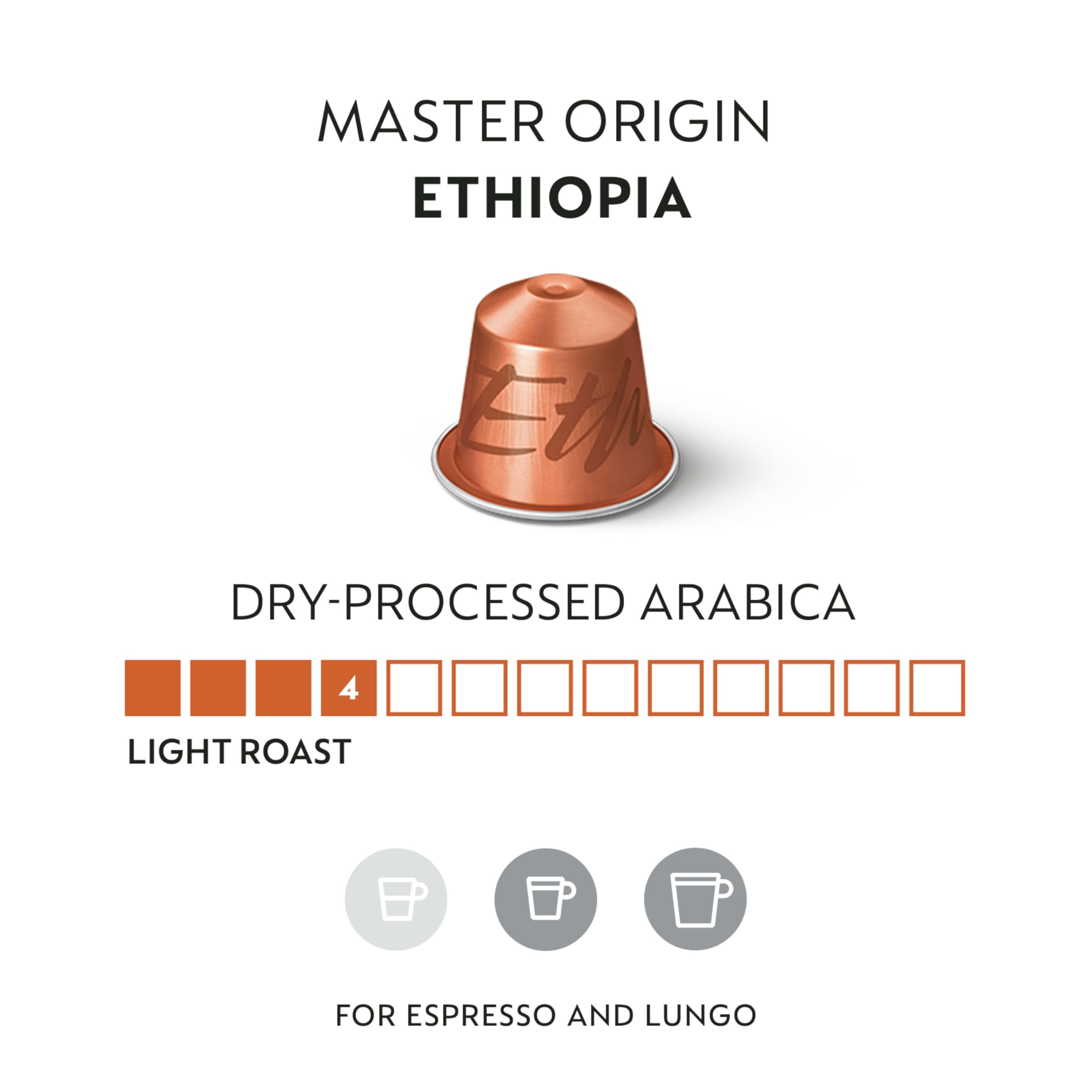 Nespresso Capsules Original, Ethiopia Master Origin,Mild Roast Coffee, 50 Count Coffee Pods