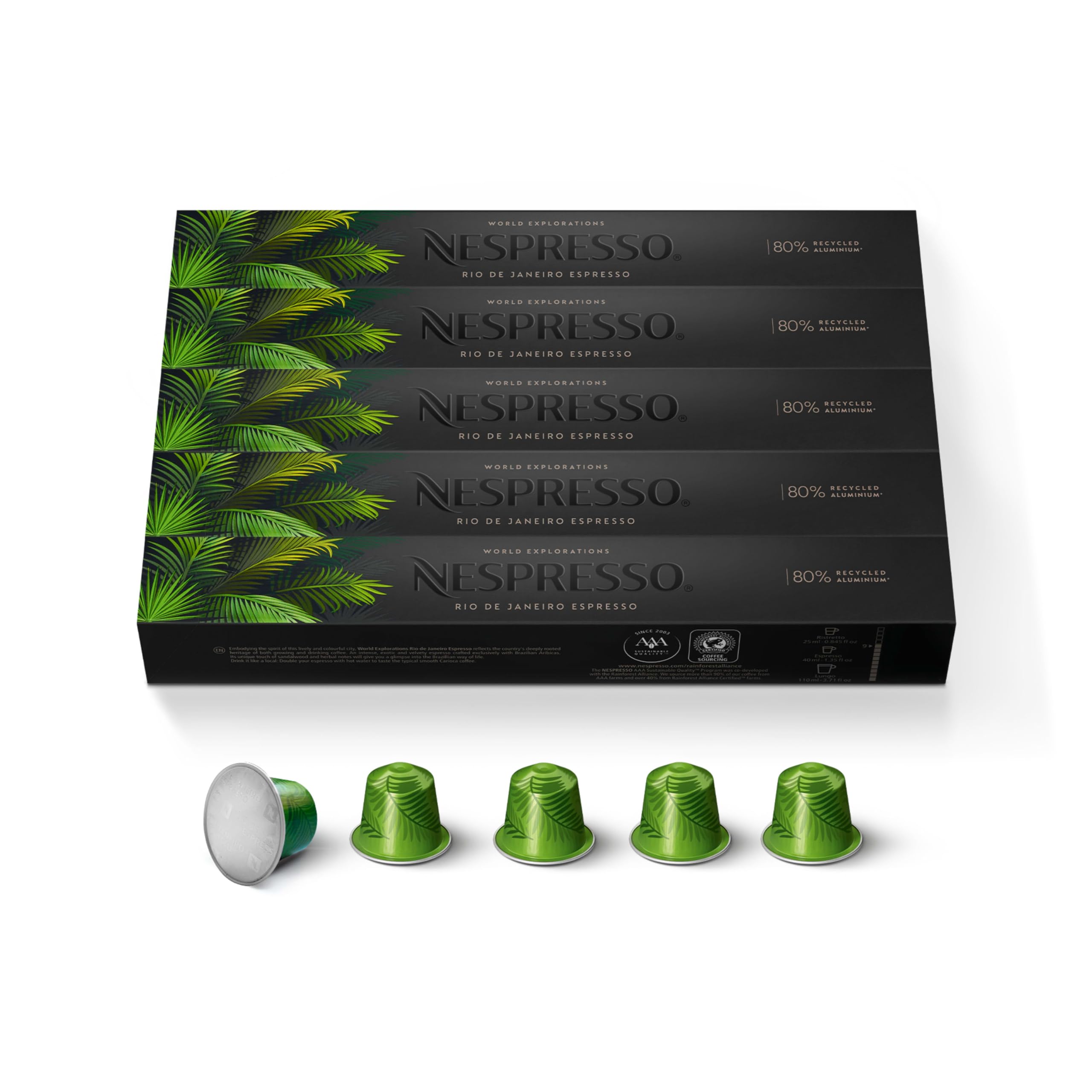 Nespresso Capsules Original, Rio de Janeiro, Dark Roast Espresso, 50- Count