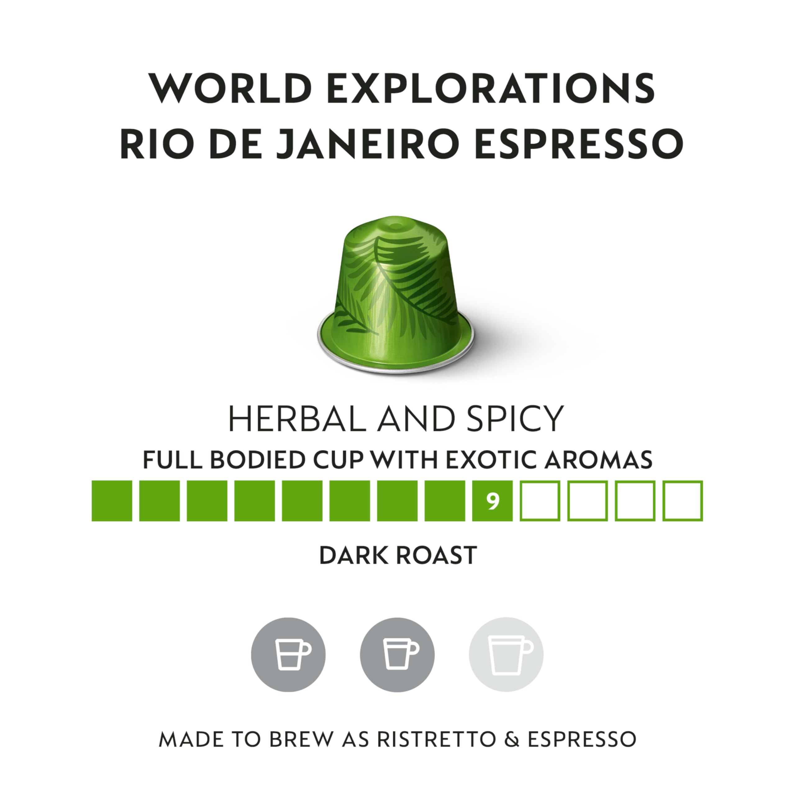 Nespresso Capsules Original, Rio de Janeiro, Dark Roast Espresso, 50- Count