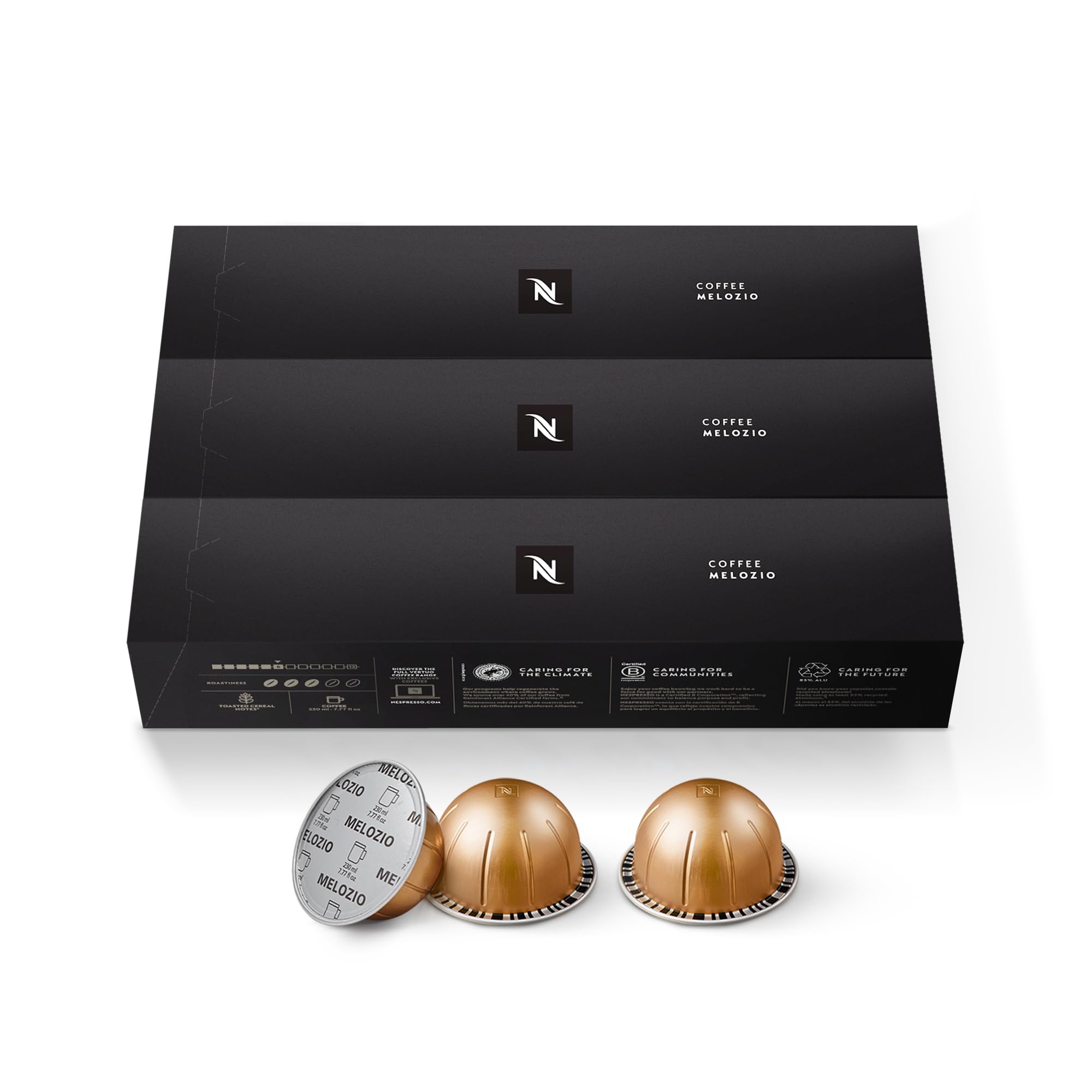 Nespresso Capsules Vertuo, Melozio, Medium Roast Coffee, 10 Count (Pack of 3) Coffee Pods, Brews 7.8oz.